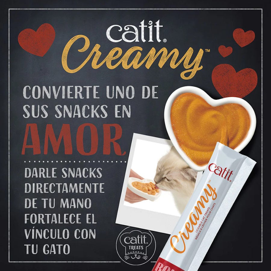 4 sobres x 10 g Catit Creamy Snack L&iacute;quido de Pollo para gatos, , large indicador imagen numero 4