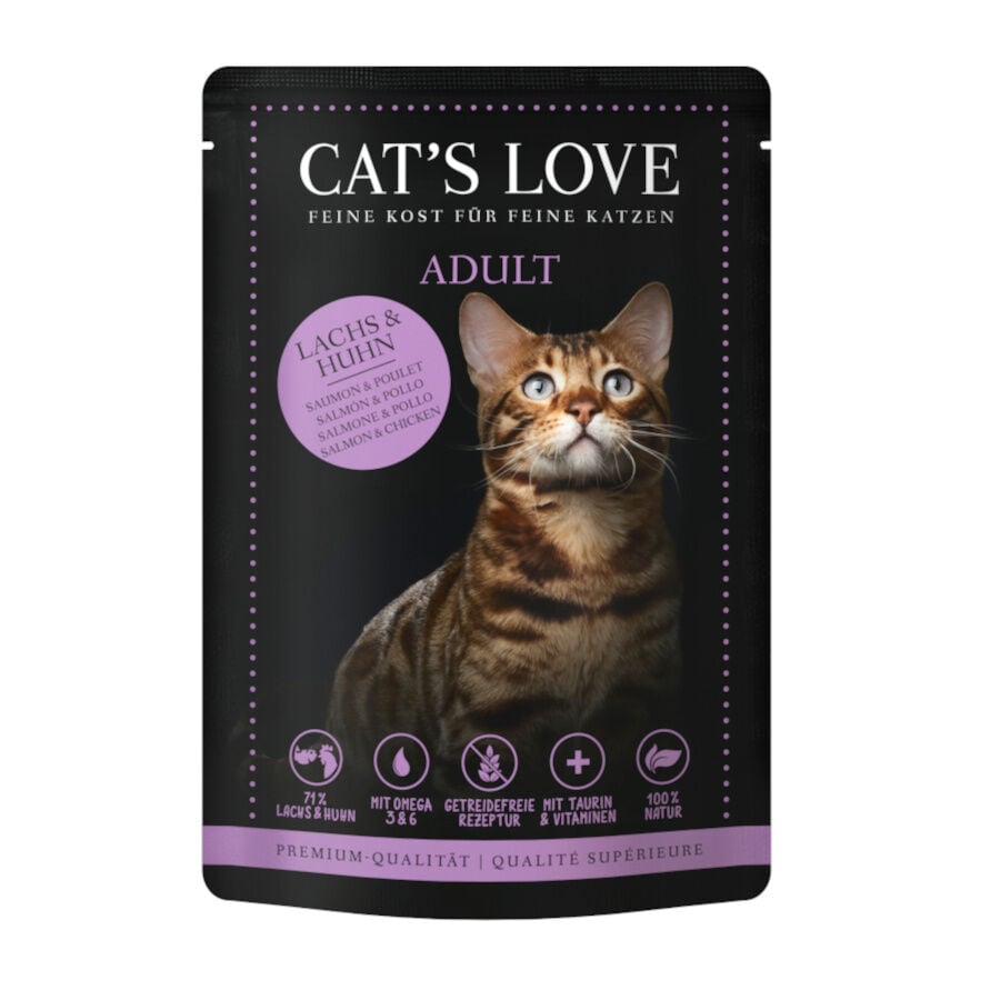 Cat's Love Adult Salm&oacute;n y Pollo en Gelatina sobre para gatos