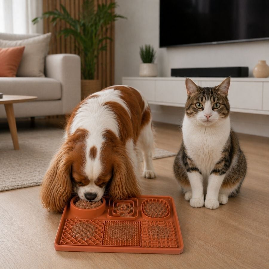 Leeby Alfombrilla de Lamer Naranja para perros y gatos, , large indicador imagen numero 1