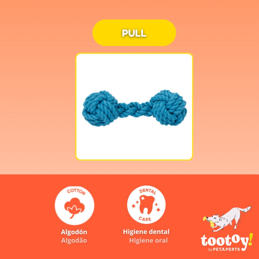 Tootoy! Hueso Mordedor de Cuerda Azul para perros, , large indicador imagen numero 3