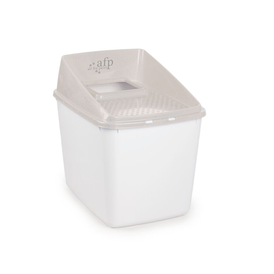 All For Paws No Mess Caja de Arenero Cubierto Beige para gatos, , large Imagen numero 1