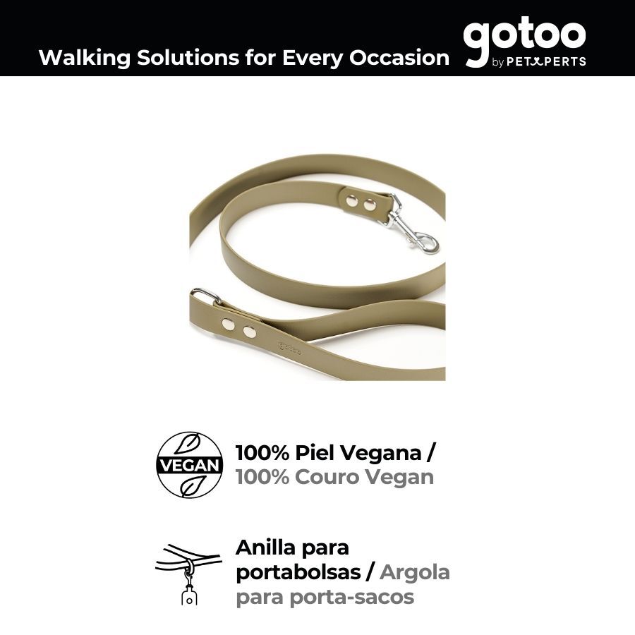 Gotoo Correa Biothane verde oliva para perros, , large indicador imagen numero 3