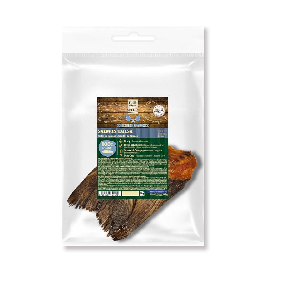 90 g. True Origins Cola de Salm&oacute;n Snack para perros, , large indicador imagen numero 2