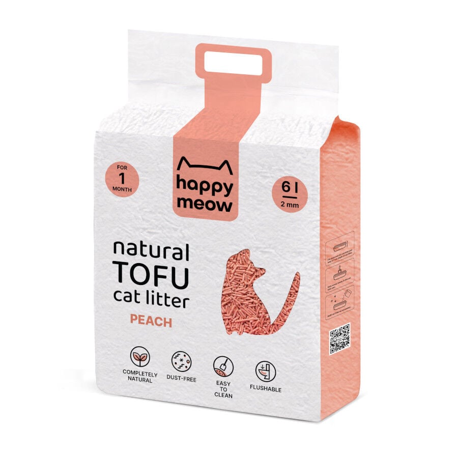 Happy Meow Arena Natural Tofu Melocot&oacute;n para gatos, , large indicador imagen numero 2