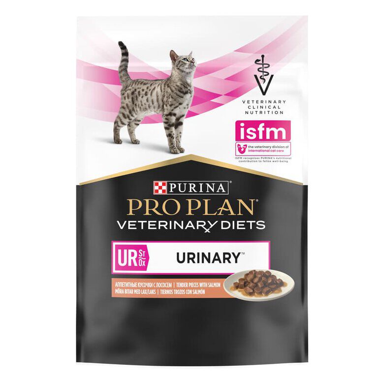 10 sobres x 85 g Pro Plan Veterinary Diets Feline UR Salm&oacute;n  x 85 g, , large indicador imagen numero 2