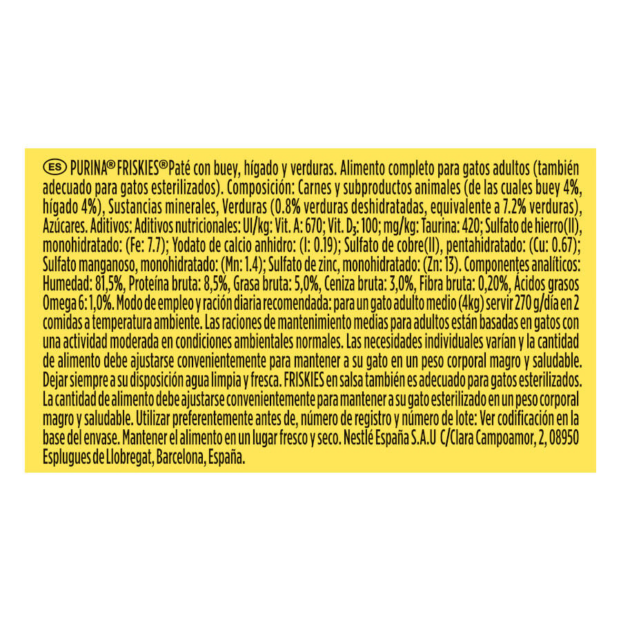 400 g Friskies Adult Buey e h&iacute;gado en Pat&eacute; lata para gatos, , large indicador imagen numero 5