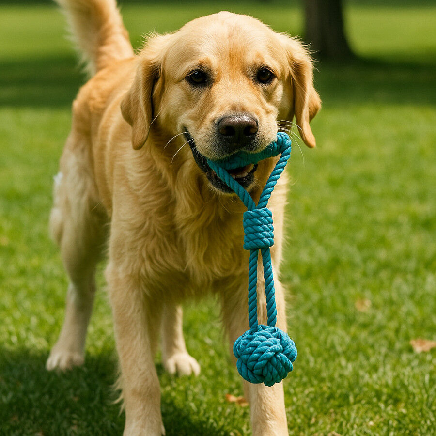 Tootoy! Modedor para Tirar de Cuerda con Pelota Azul para perros, , large Imagen numero 1