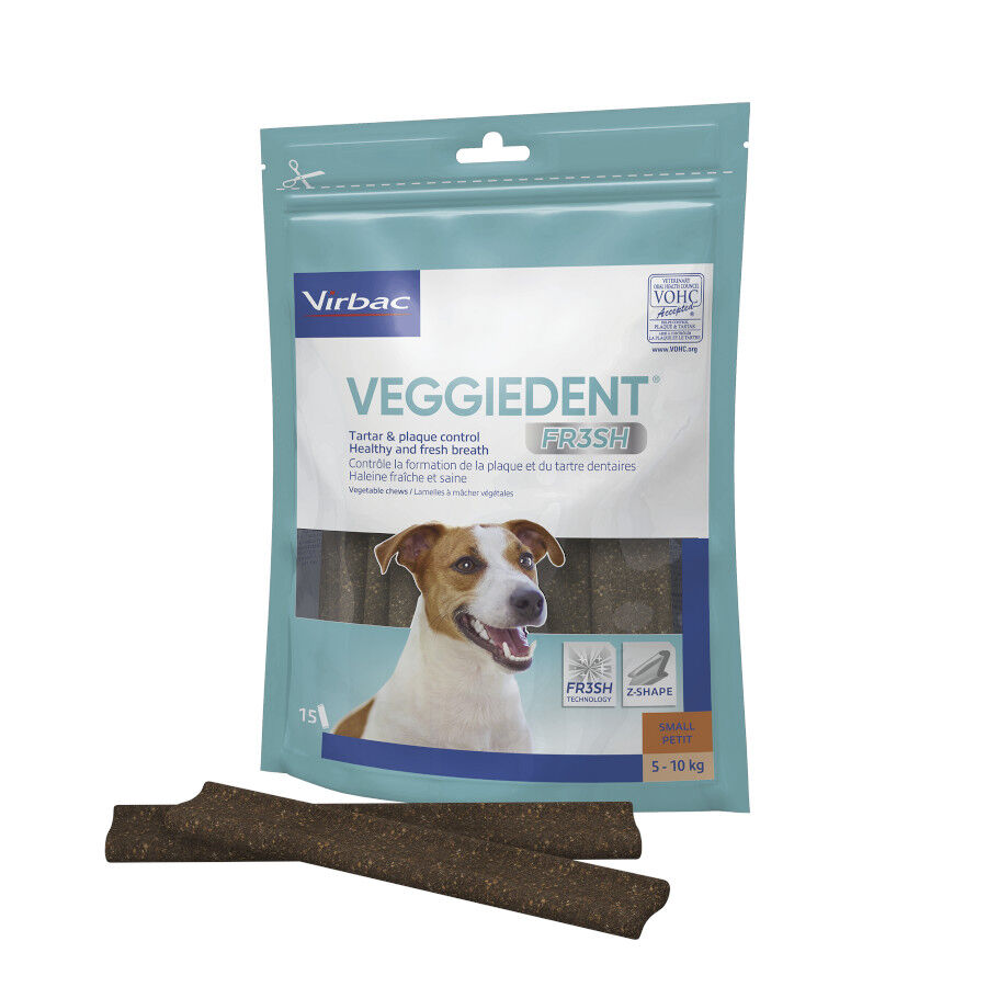 15 barritas Virbac Snacks Dentales Veggiedent Fresh para perros de raza peque&ntilde;a, , large Imagen numero 2