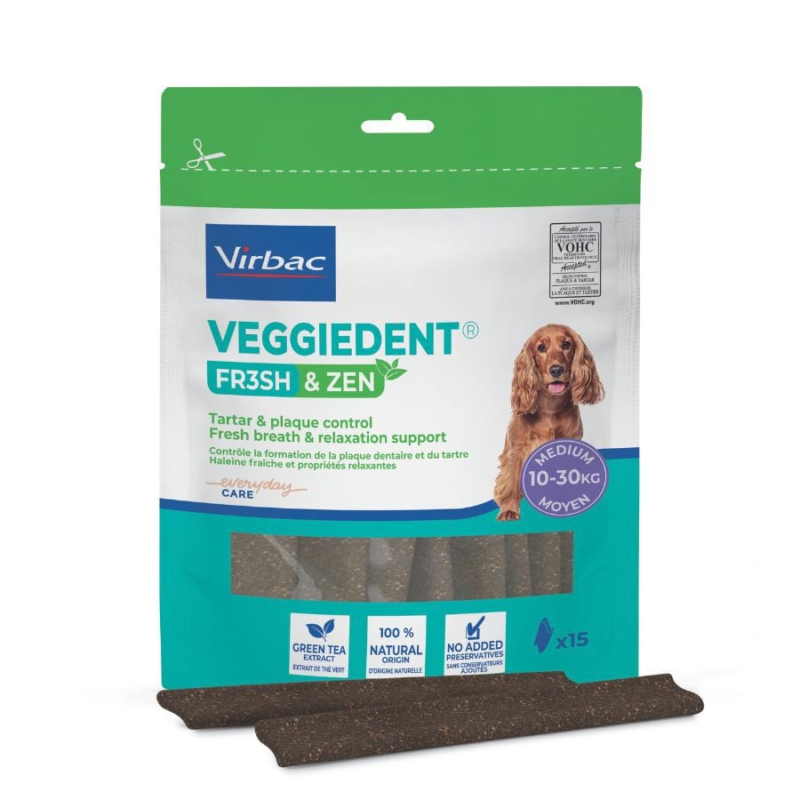15 barritas Virbac L&aacute;minas Veggiedent Zen M para perros, , large indicador imagen numero 1