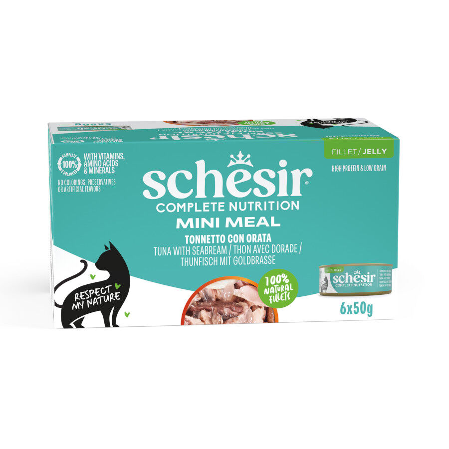 6 uds. x 50 g Schesir Mini Meal At&uacute;n con Dorada para gatos - Multipack, , large Imagen numero 1