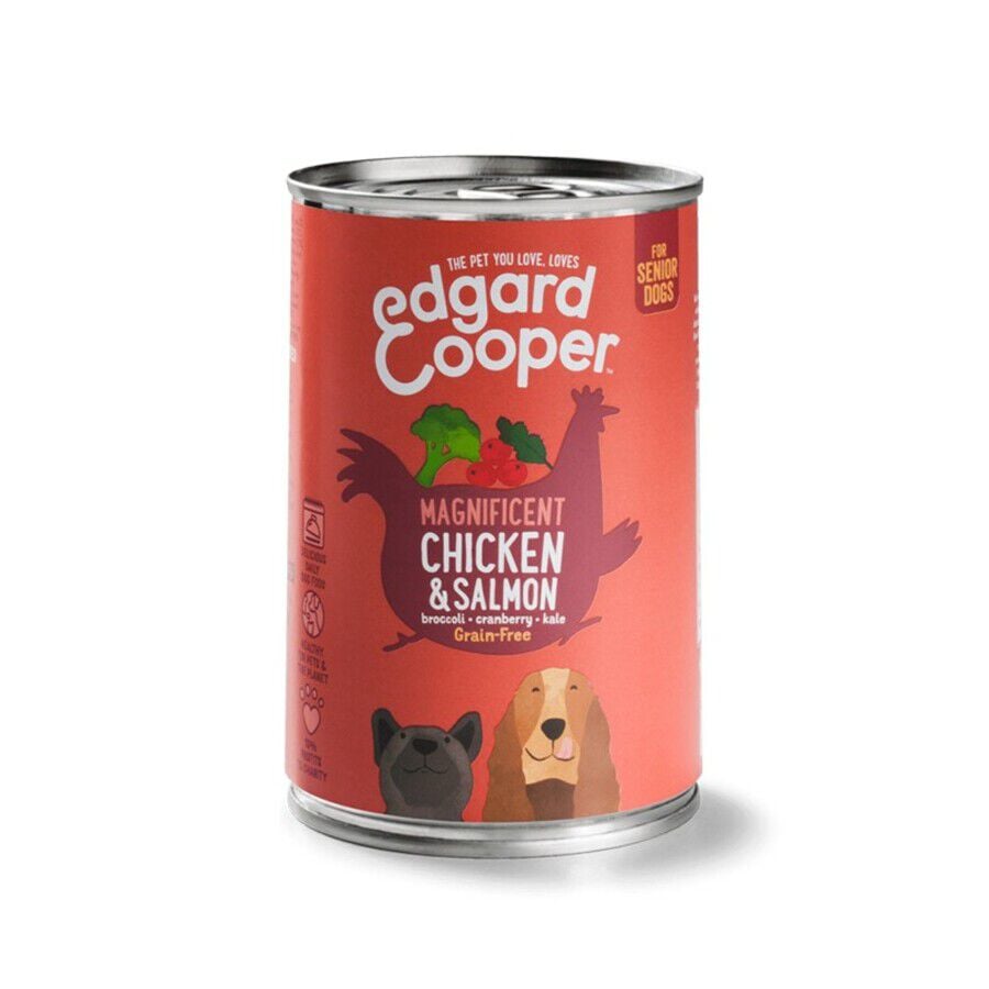 400 g Lata Edgard & Cooper Senior Pollo y Salm&oacute;n lata para perros, , large Imagen numero 1