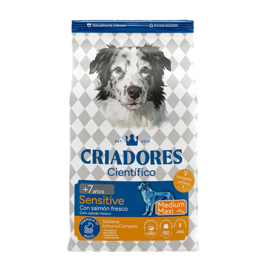 12 kg Criadores Cient&iacute;fico Senior Sensitive Medium-Maxi Pienso Salm&oacute;n para perros, , large Imagen numero 1