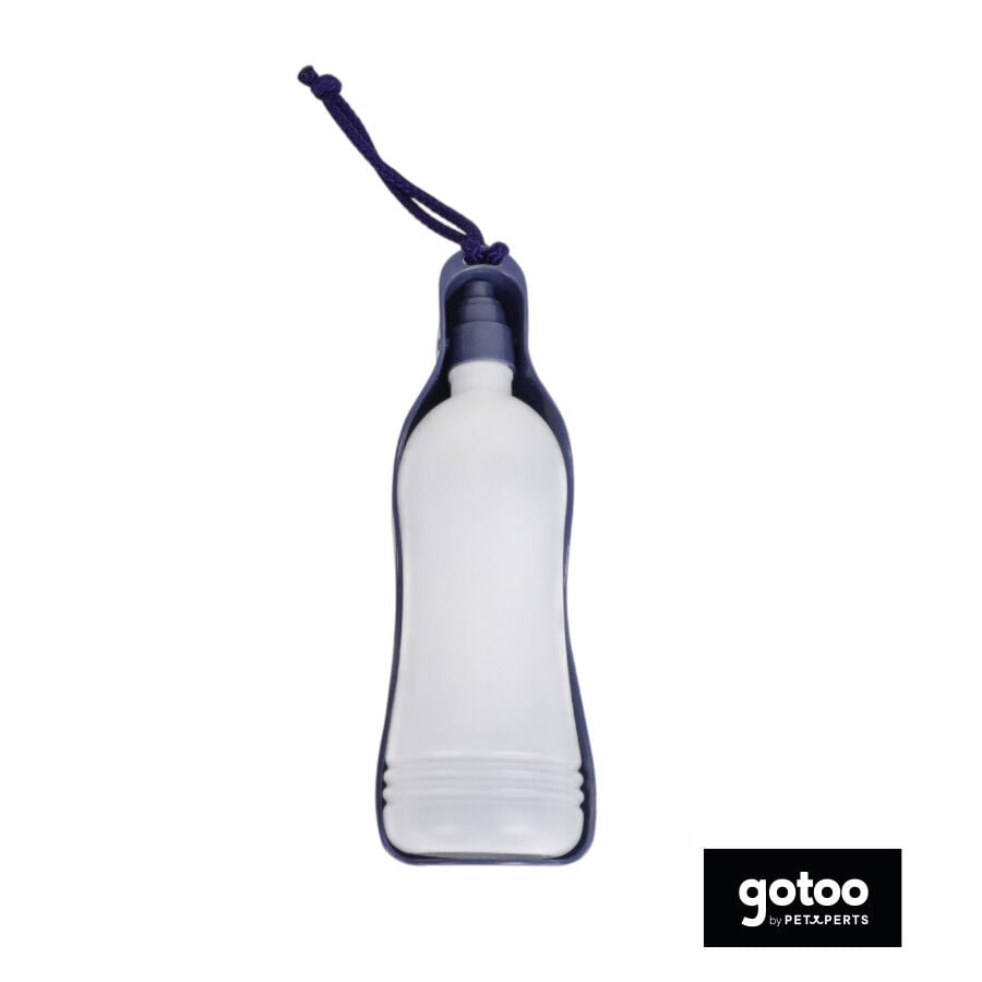Gotoo Botella Bebedero Port&aacute;til de Pl&aacute;stico Azul para perros y gatos, , large indicador imagen numero 2