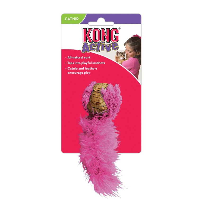 Kong Cork Pelota con cola de plumas para gatos, , large Imagen numero 3