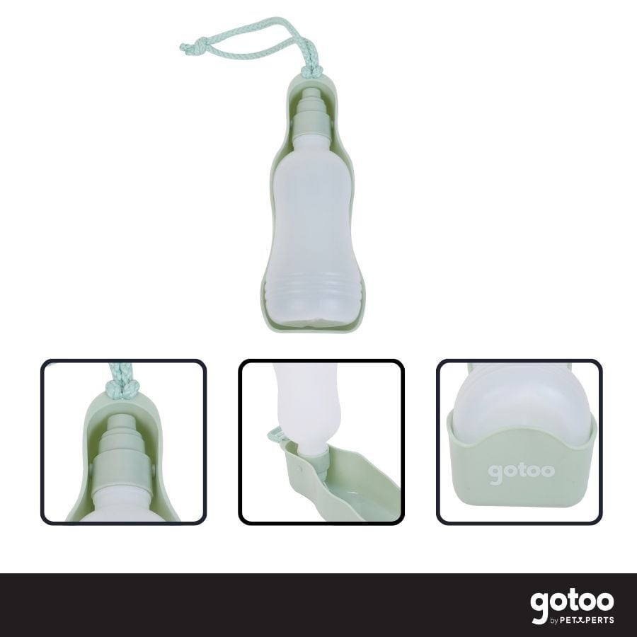 Gotoo Botella Bebedero Port&aacute;til de Pl&aacute;stico Verde para perros y gatos, , large Imagen numero 3