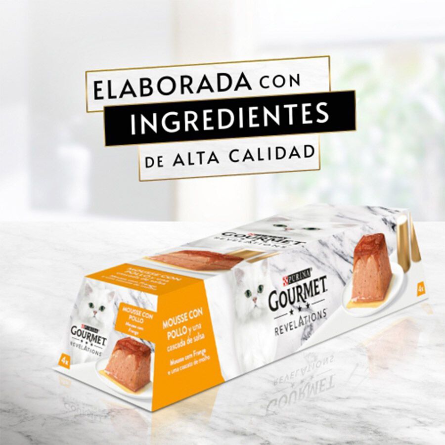 4 tarrinas x 57 g Gourmet Revelations Pollo tarrinas en mousse para gatos, , large Imagen numero 5