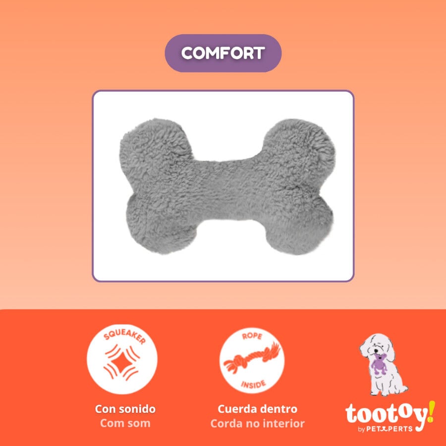 Tootoy! Hueso de Peluche con Sonido Gris para perros , , large indicador imagen numero 3