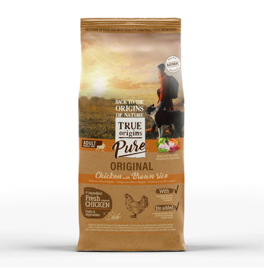 12 kg True Origins Pure Adult Pollo y Arroz pienso para perros, , large indicador imagen numero 1