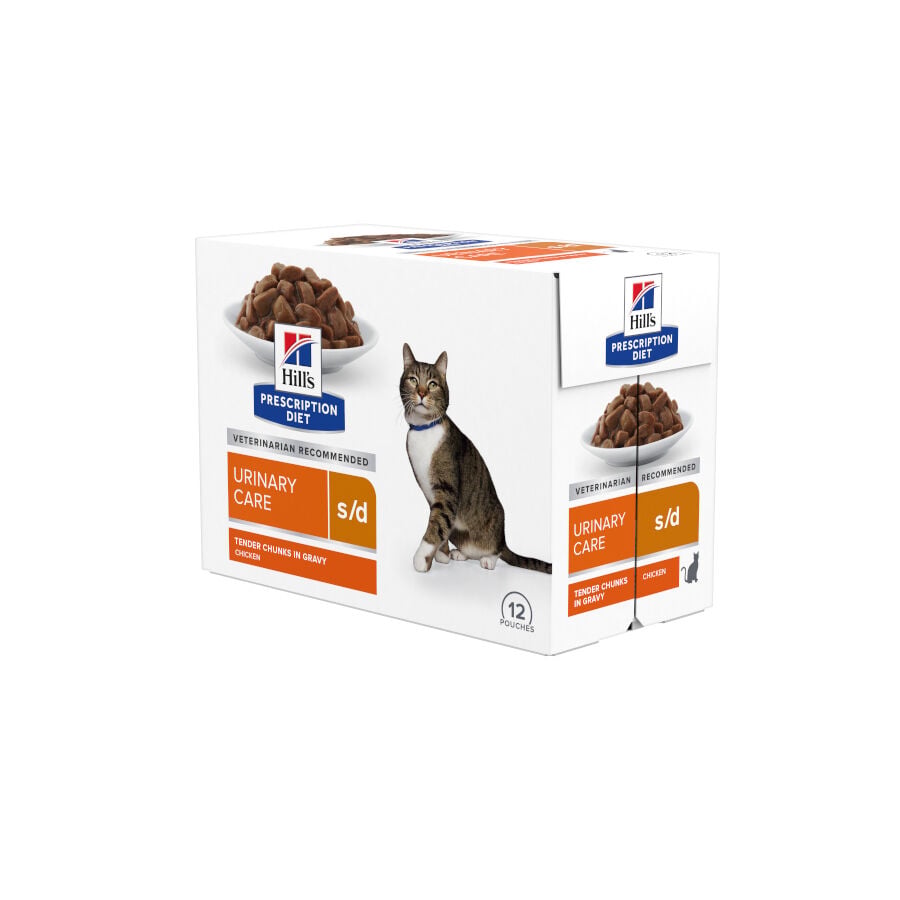 12 sobres x 85 g Hill's Prescription Diet Urinary Care s/d Pollo Sobre en Salsa para gatos 12, , large Imagen numero 1