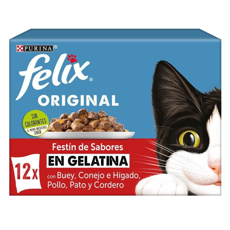 12 x 85 g Felix Sensations Selecci&oacute;n de Carnes sobres en gelatina, , large indicador imagen numero 1