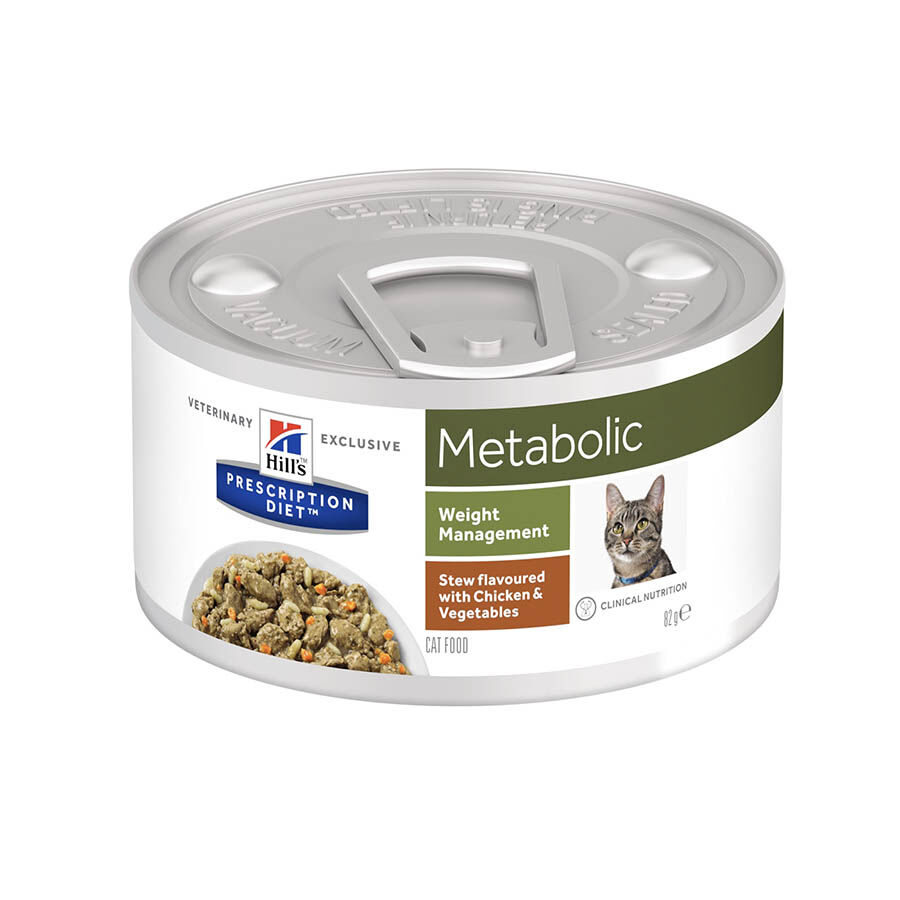 82 g Hill's Prescription Diet Metabolic Estofado de Pollo y Vegetales lata para gatos, , large Imagen numero 1