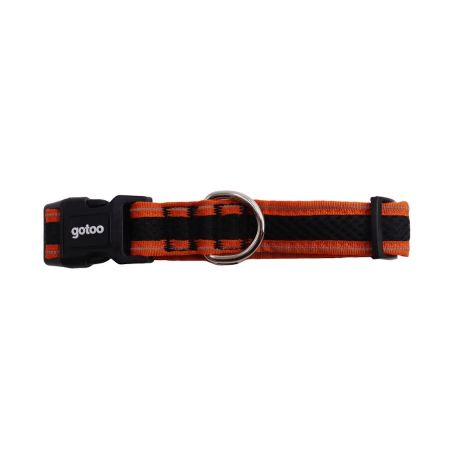Gotoo collar de malla transpirable naranja y negro para perros, , large indicador imagen numero 1