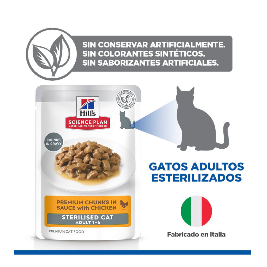 85 g Hill's Science Plan Sterilized Young Adult Pollo sobre para gatos, , large indicador imagen numero 5