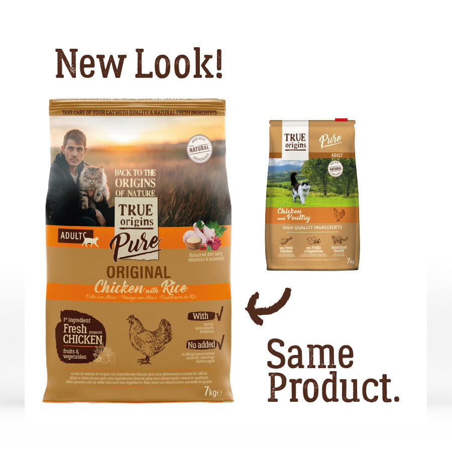 7 kg True Origins Pure Adult Pollo pienso para gatos, , large indicador imagen numero 2