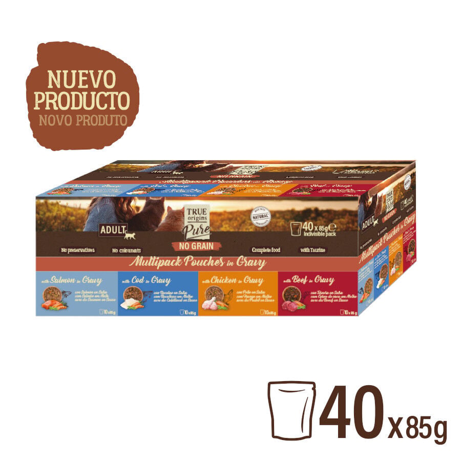 True Origins Pure Carne y Pescado Sobre para gatos &ndash; Multipack