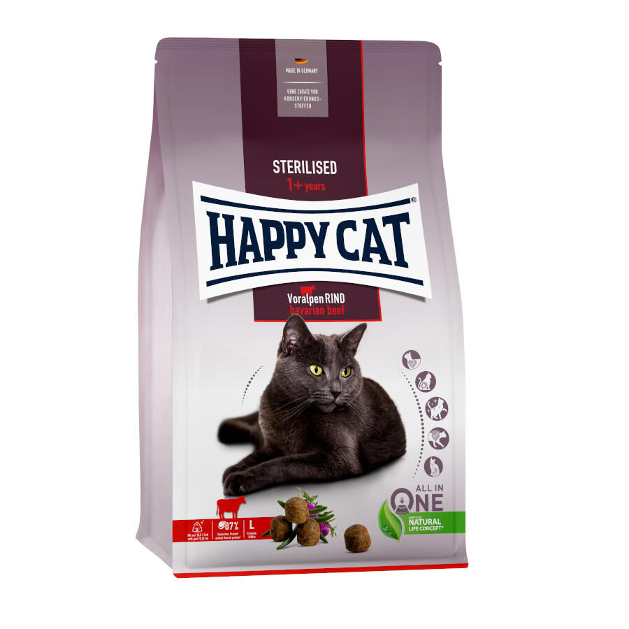 4 kg Happy Cat Adult Sterilised Bavarian Beef pienso, , large Imagen numero 1