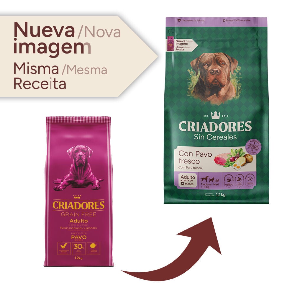 12 kg Criadores Adulto Grain Free Pavo pienso para perros de raza mediana y grande, , large indicador imagen numero 2