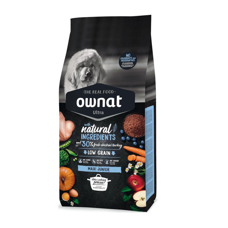 12 kg Ownat Maxi Junior Ultra Pollo y Pavo pienso para cachorros, , large indicador imagen numero 2