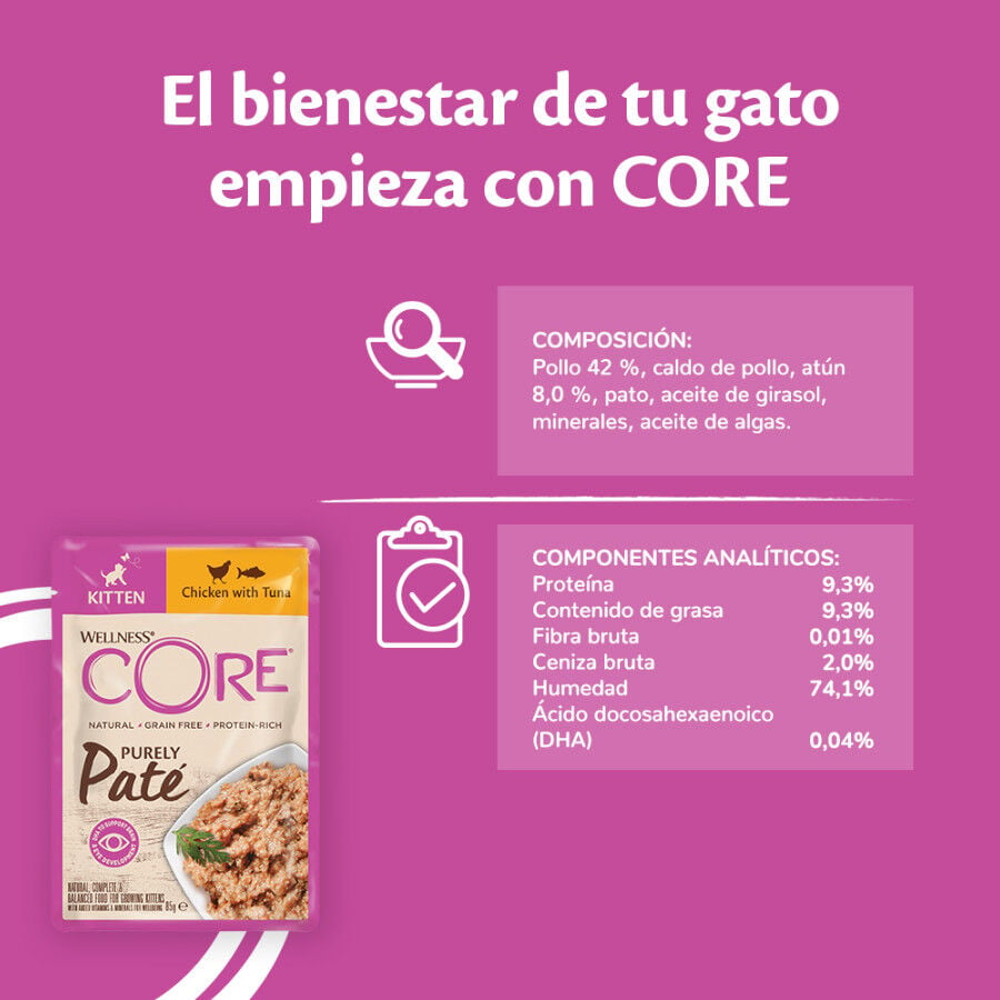 85 g Wellness Core Kitten Pollo en Pat&eacute; sobre para gatos&nbsp;, , large indicador imagen numero 5