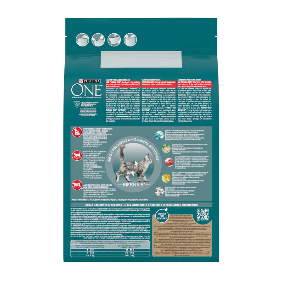2.8 kg Purina One Adult Bifensis Esterilizado Buey pienso para gatos, , large Imagen numero 4