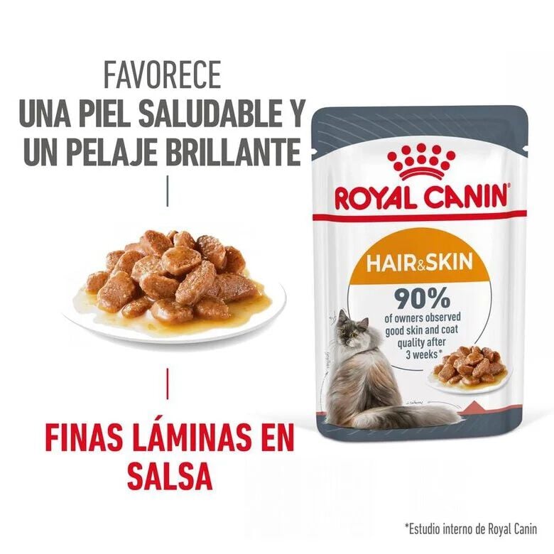 85 g Royal Canin Hair and Skin sobre en salsa para gatos, , large indicador imagen numero 2
