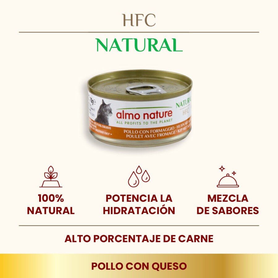 70 g Almo Nature HFC Pollo y Queso para gatos , , large Imagen numero 2