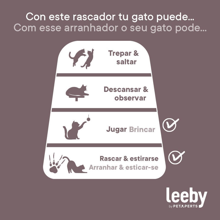 Leeby Pelusa rascador de cart&oacute;n con bola y estampado amarillo para gatos, , large Imagen numero 7