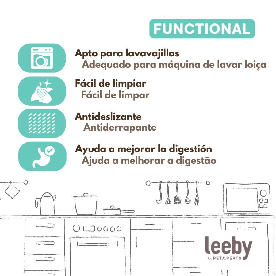 Leeby Comedero Antivoracidad de Acero Inoxidable para gatos, , large indicador imagen numero 5