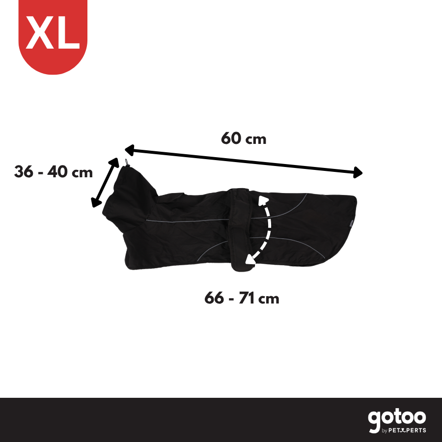 Gotoo Chaqueta Impermeable Negro para galgos, , large Imagen numero 4