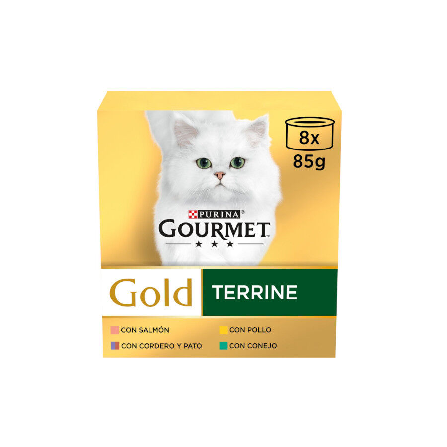8 latas x 85 g Gourmet Gold Terrine de Carnes lata para gatos, , large Imagen numero 1