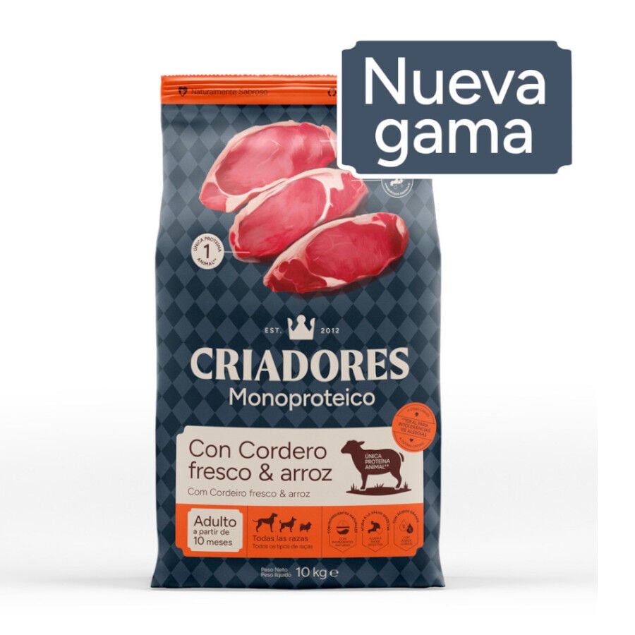 10 kg Criadores Monoproteico Adulto con Cordero pienso para perros, , large indicador imagen numero 2