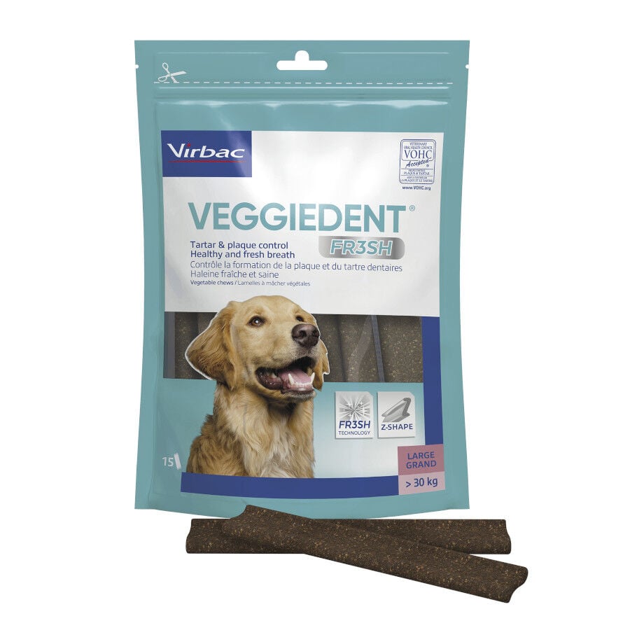 15 barritas Virbac Snacks Dentales Veggiedent Fresh para perros de raza grande, , large indicador imagen numero 2