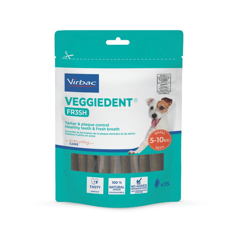 15 barritas Virbac Snacks Dentales Veggiedent Fresh para perros de raza peque&ntilde;a, , large indicador imagen numero 2