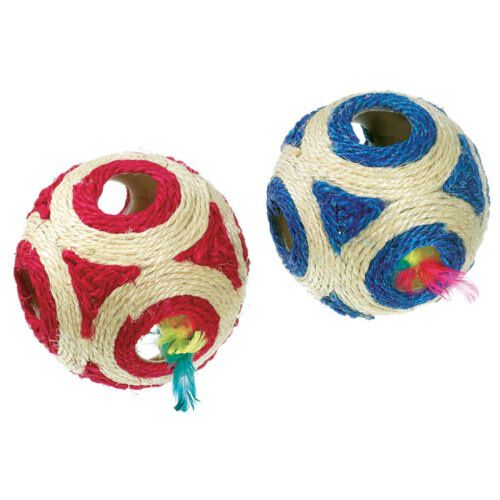 Flamingo Pelota de sisal con sonajero para gatos , , large Imagen numero 1