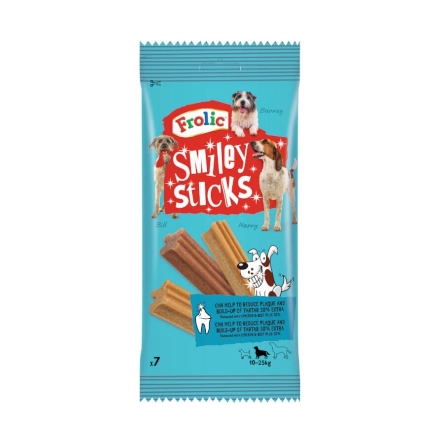 7 barritas Frolic Snacks Dentales Smiley Sticks para perros, , large Imagen numero 1