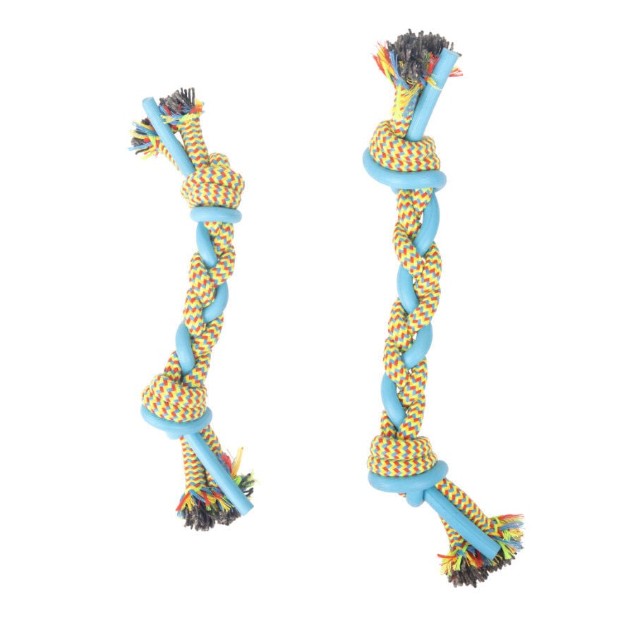 Tootoy! Pull Multi-texture Rope Azul Mordedor de cuerda para perro, , large indicador imagen numero 3