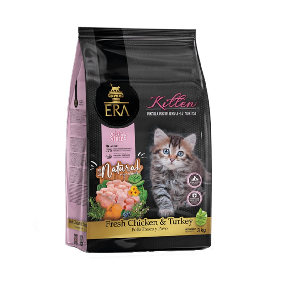 3 kg ERA Grain free Kitten pollo y pavo pienso para gatos, , large Imagen numero 1
