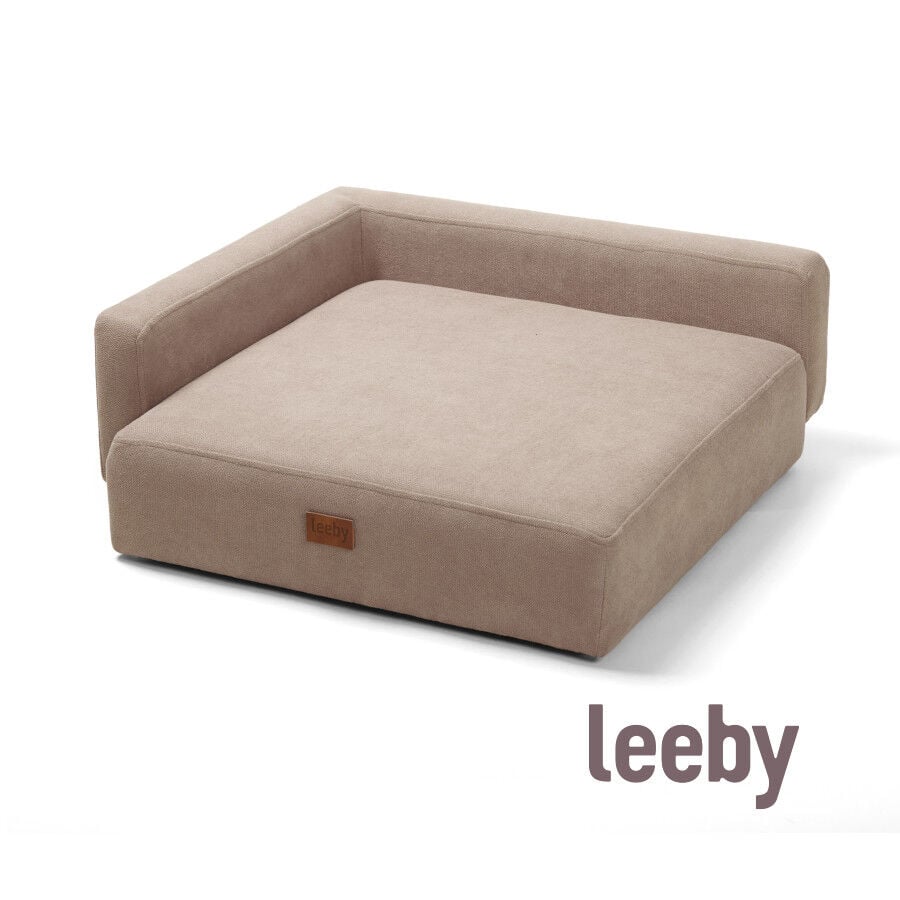 Leeby sof&aacute; chaiselongue beige para perros