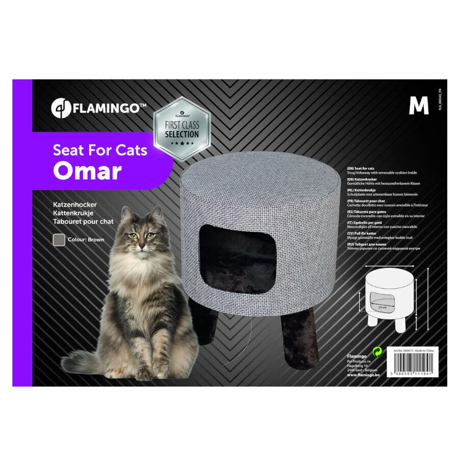 Flamingo Omar Cueva Taburete Marr&oacute;n para gatos, , large indicador imagen numero 2