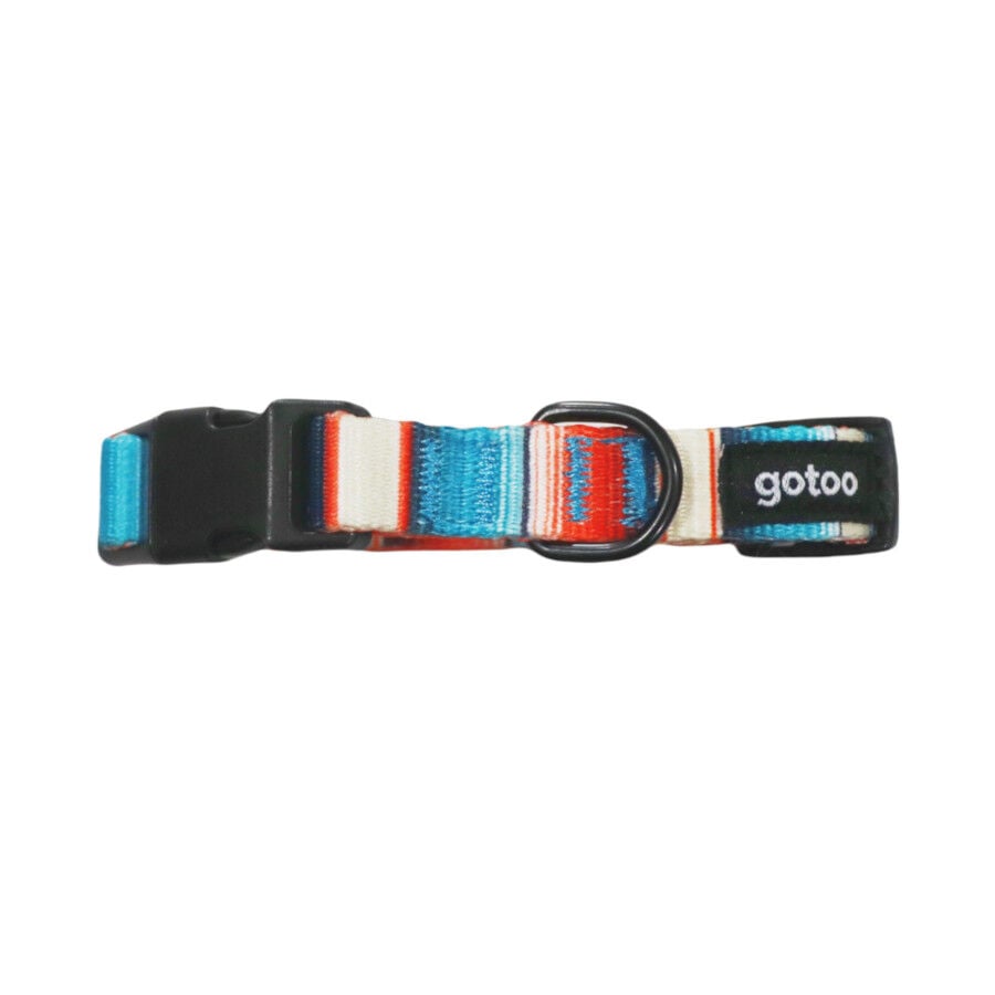 Gotoo Collar estampado rayas multicolor para perros, , large indicador imagen numero 1